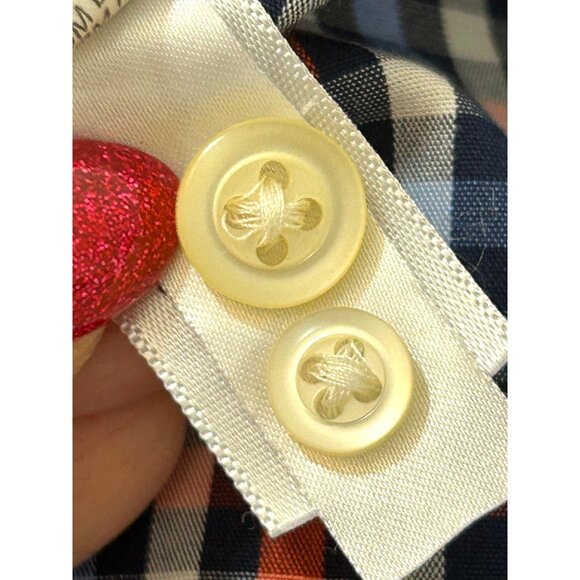 Banana Republic Men Button Up Shirt M  Slim Fit Checked Red White Blue Non-Iron - Picture 11 of 13